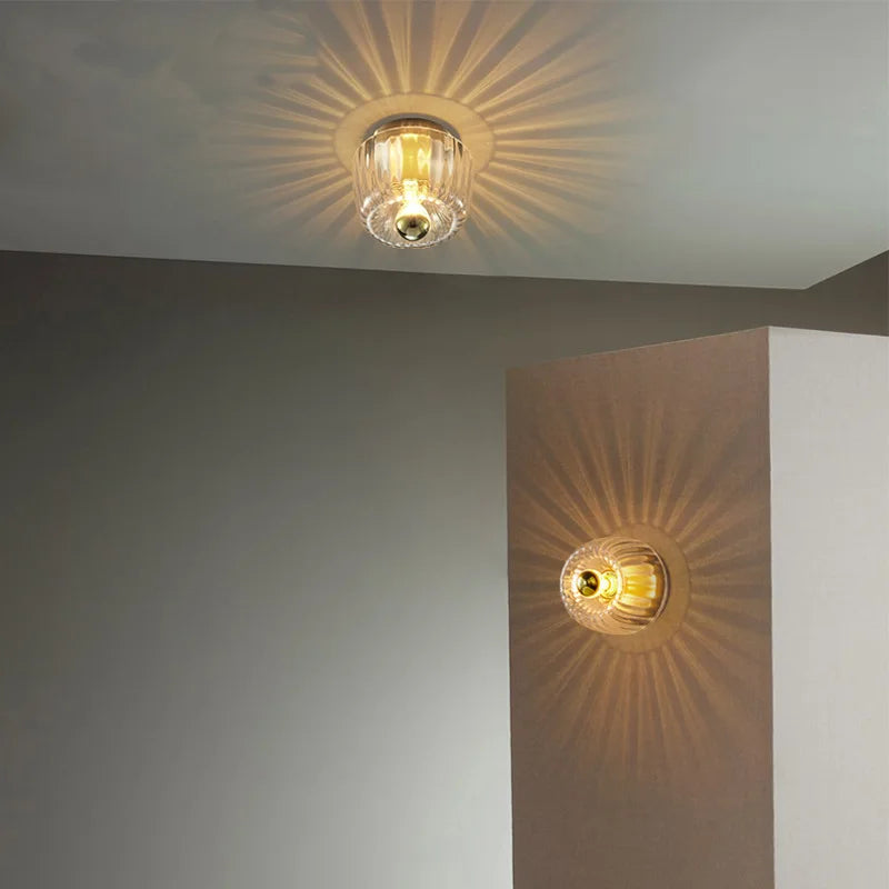 Mirador | Clear Glass Ceiling Light with Ribbed Design