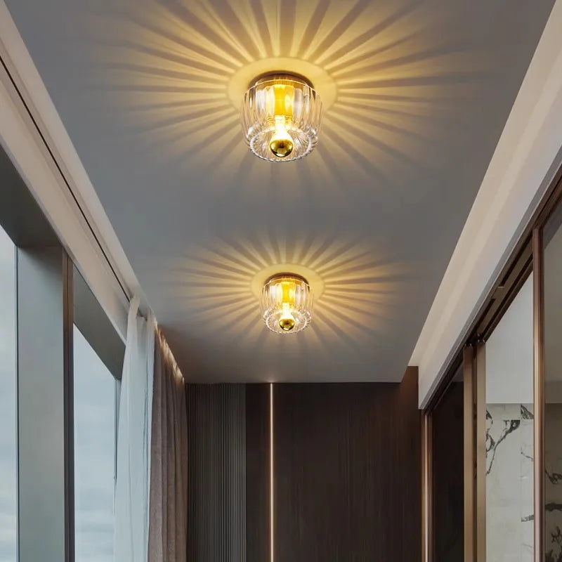 Mirador | Clear Glass Ceiling Light with Ribbed Design