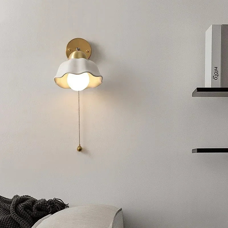 Rosamund | Wall Sconce with Wavy Shade and Pull Chain