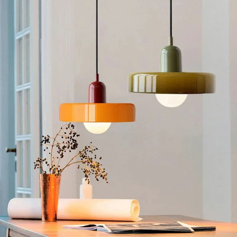 Cirelli | Glass Pendant Light with Ribbed Cap