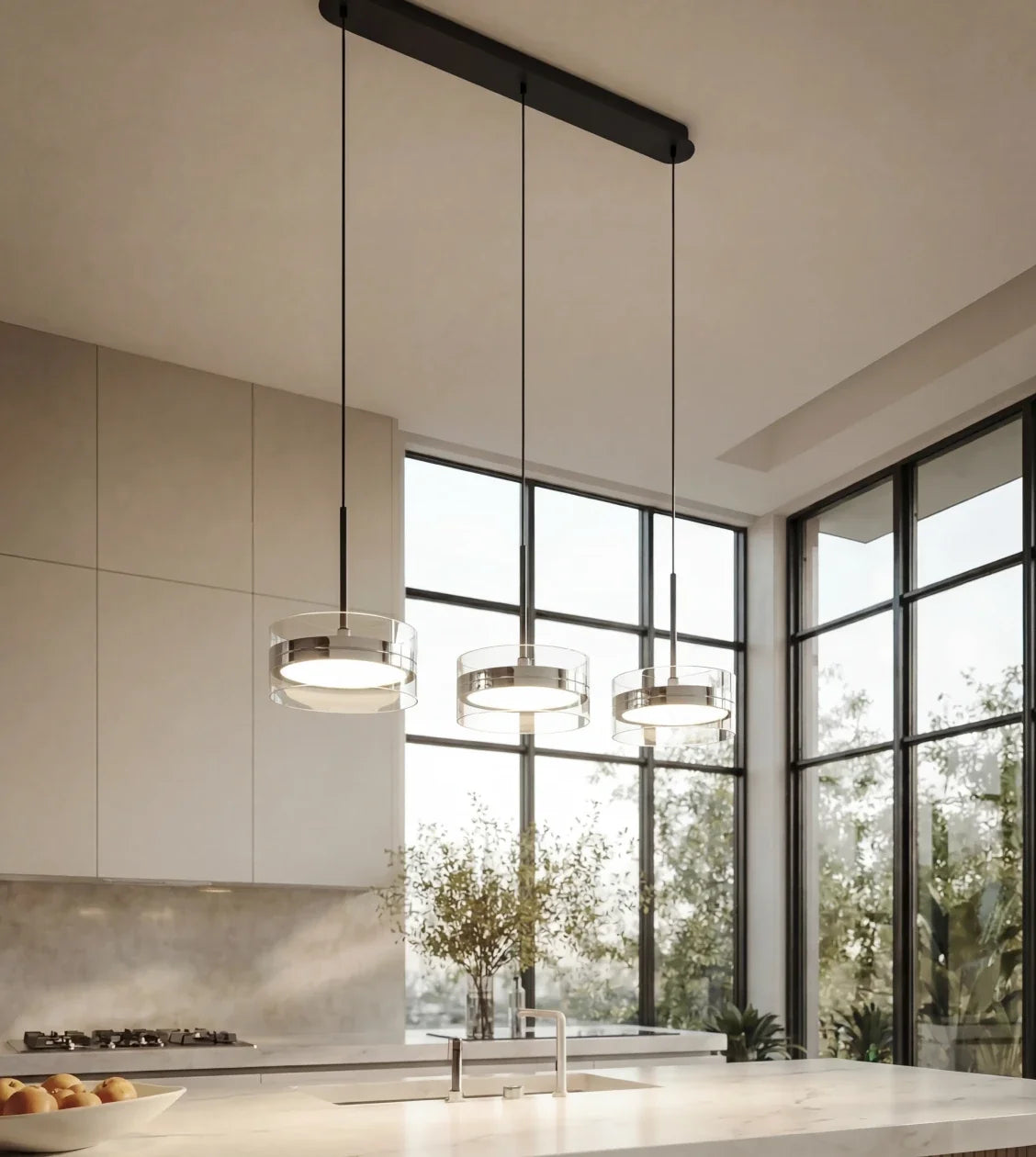 Oronyx | Three-Light Glass Pendant Fixture