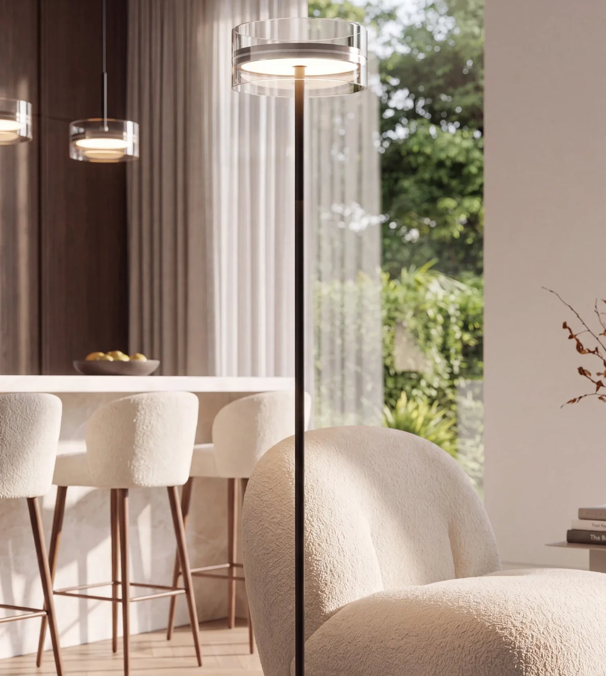 Halcyon | Chrome LED Pendant & Floor Lamp Set
