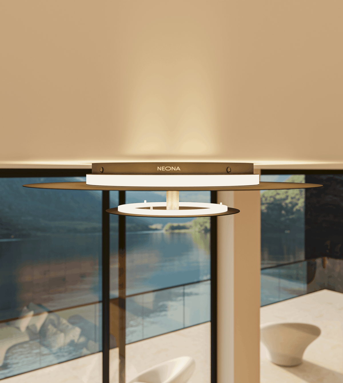 Ondora | Modern LED Ceiling Light with Indirect Ambient Glow