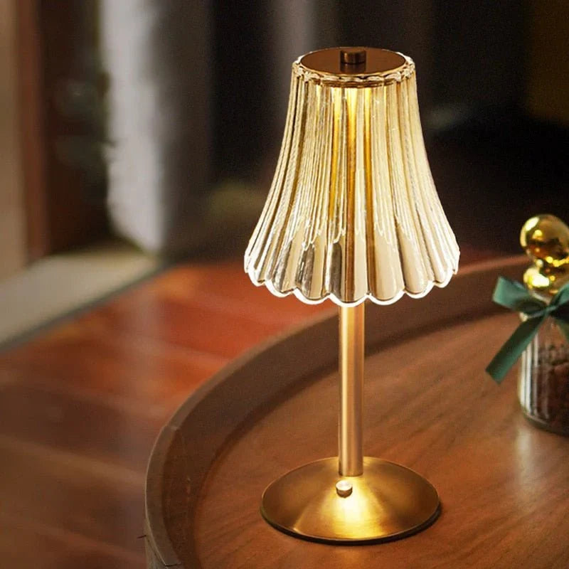 Gracelyn | LED Crystal Table Lamp with Gold Finish
