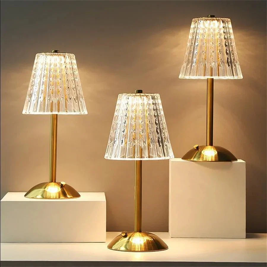 Gracelyn | LED Crystal Table Lamp with Gold Finish