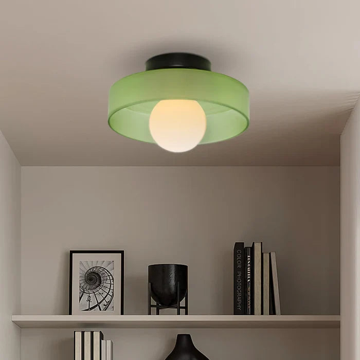 Cove | Glass Ceiling Light with Ring Shade