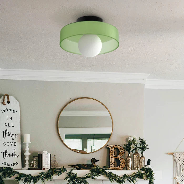 Cove | Glass Ceiling Light with Ring Shade