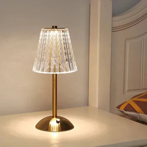 Gracelyn | LED Crystal Table Lamp with Gold Finish