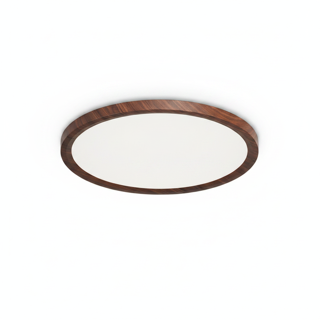 Verandel | Round LED Ceiling Light with Wood Frame