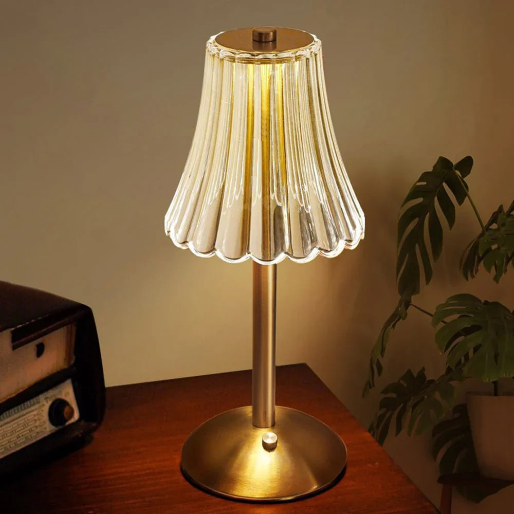 Gracelyn | LED Crystal Table Lamp with Gold Finish
