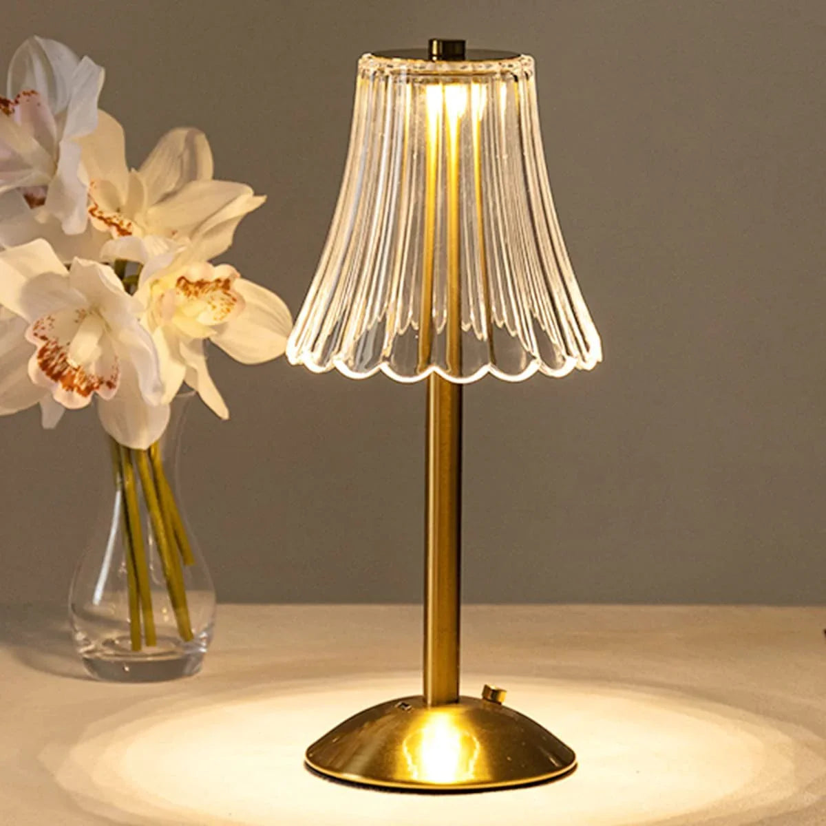 Gracelyn | LED Crystal Table Lamp with Gold Finish