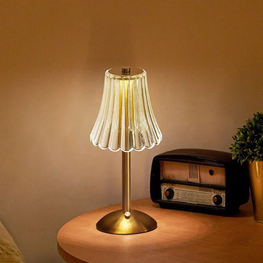 Gracelyn | LED Crystal Table Lamp with Gold Finish