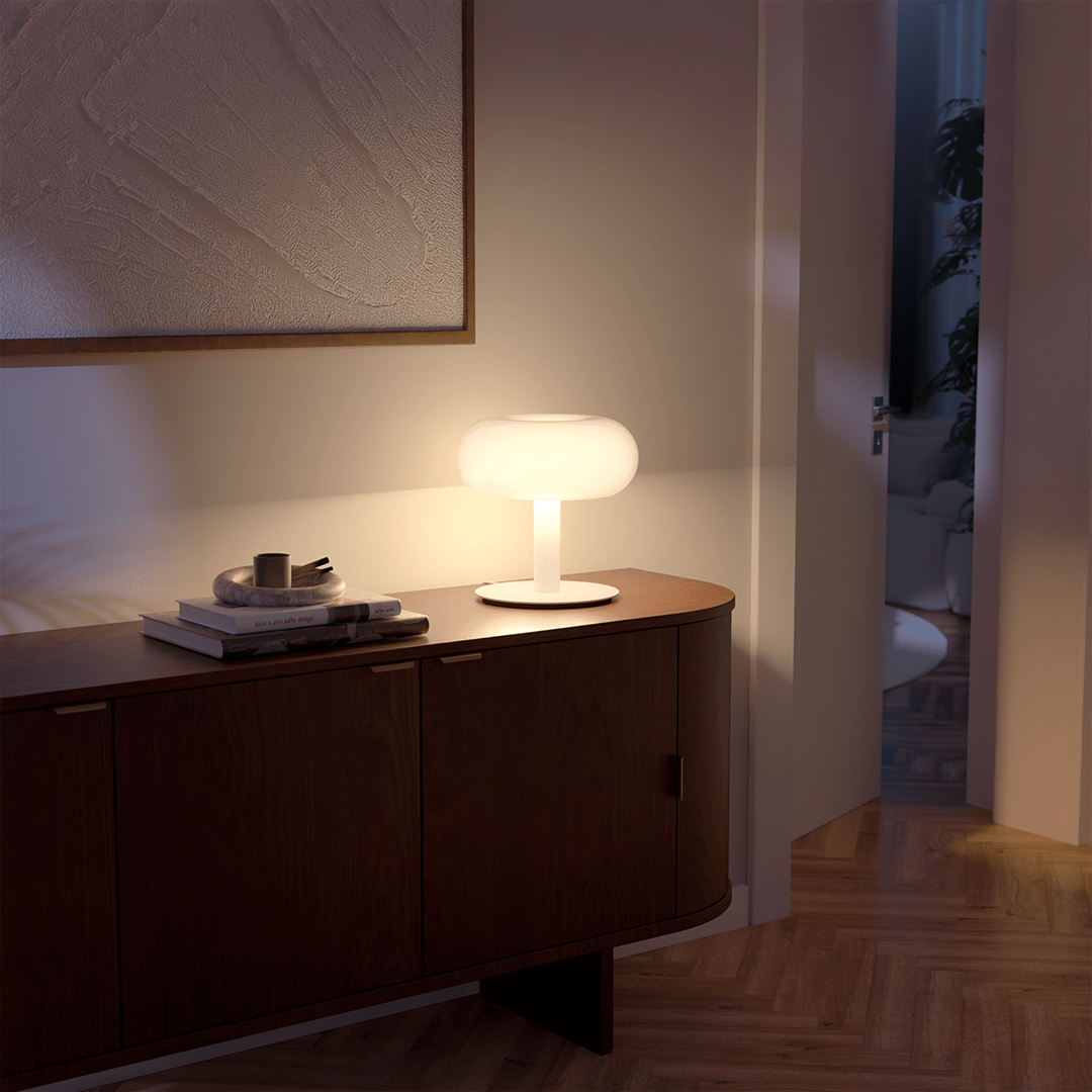 Opalyx | LED Glass Table Lamp with Touch Dimmer