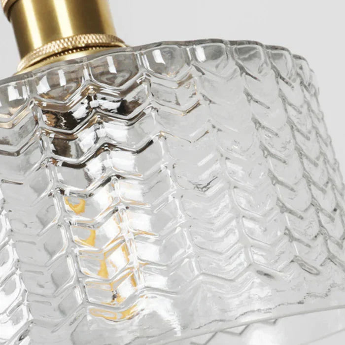 Bay | Ribbed Glass Pendant Light with Brass Fitting