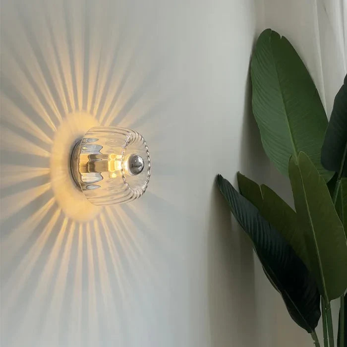 Mirador | Clear Glass Ceiling Light with Ribbed Design