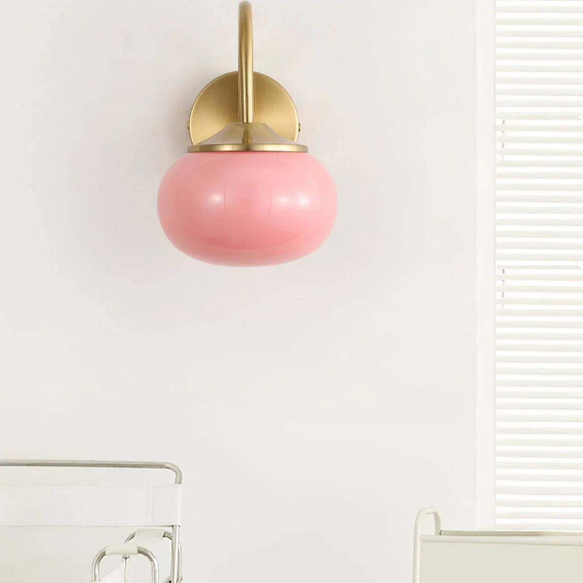 Teal | Glass Globe Wall Sconce with Polished Brass Arm