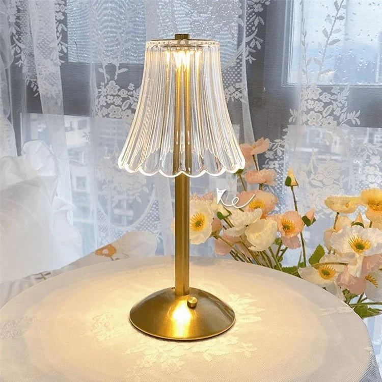 Gracelyn | LED Crystal Table Lamp with Gold Finish