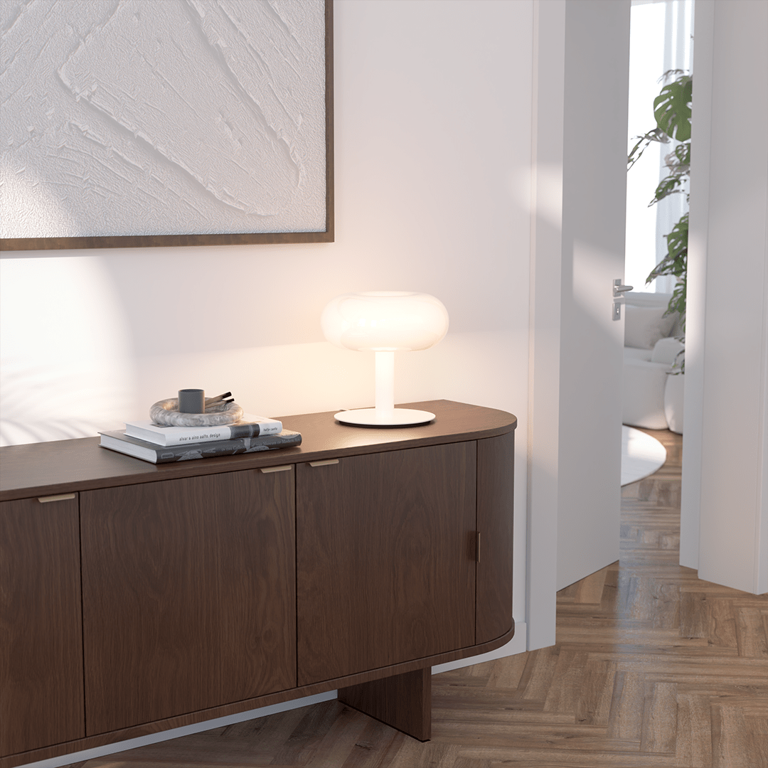 Opalyx | LED Glass Table Lamp with Touch Dimmer