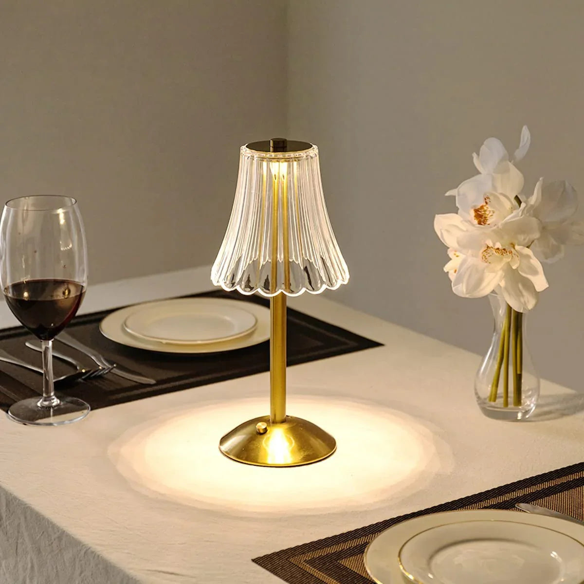 Gracelyn | LED Crystal Table Lamp with Gold Finish