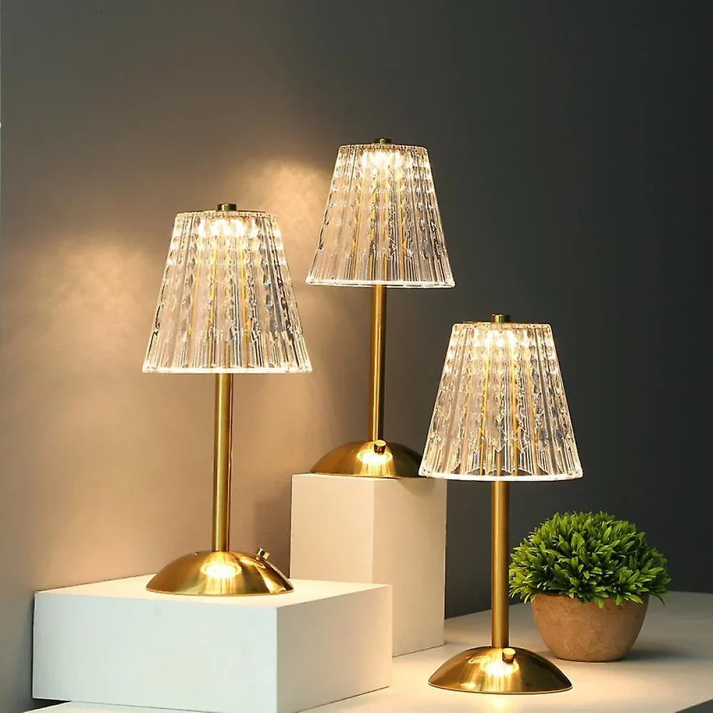 Gracelyn | LED Crystal Table Lamp with Gold Finish