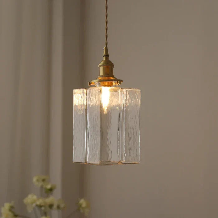Eorl | Glass Pendant Light with Brass Fitting
