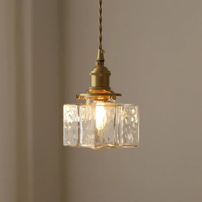 Eorl | Glass Pendant Light with Brass Fitting