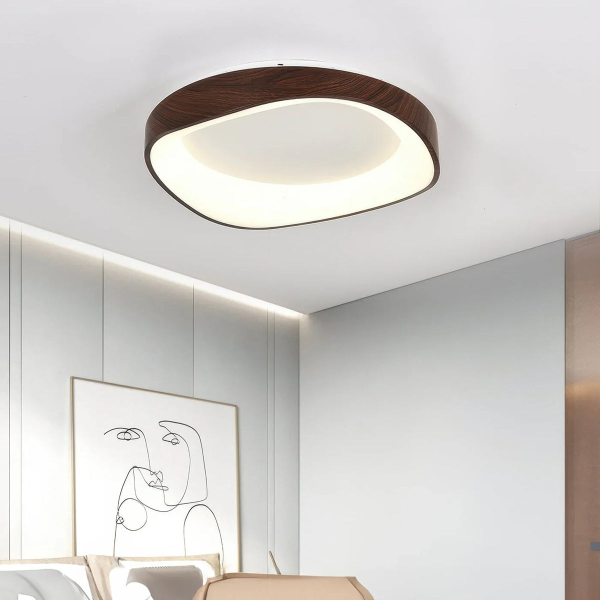 Penrose | LED Ceiling Light with Wood-Effect Trim