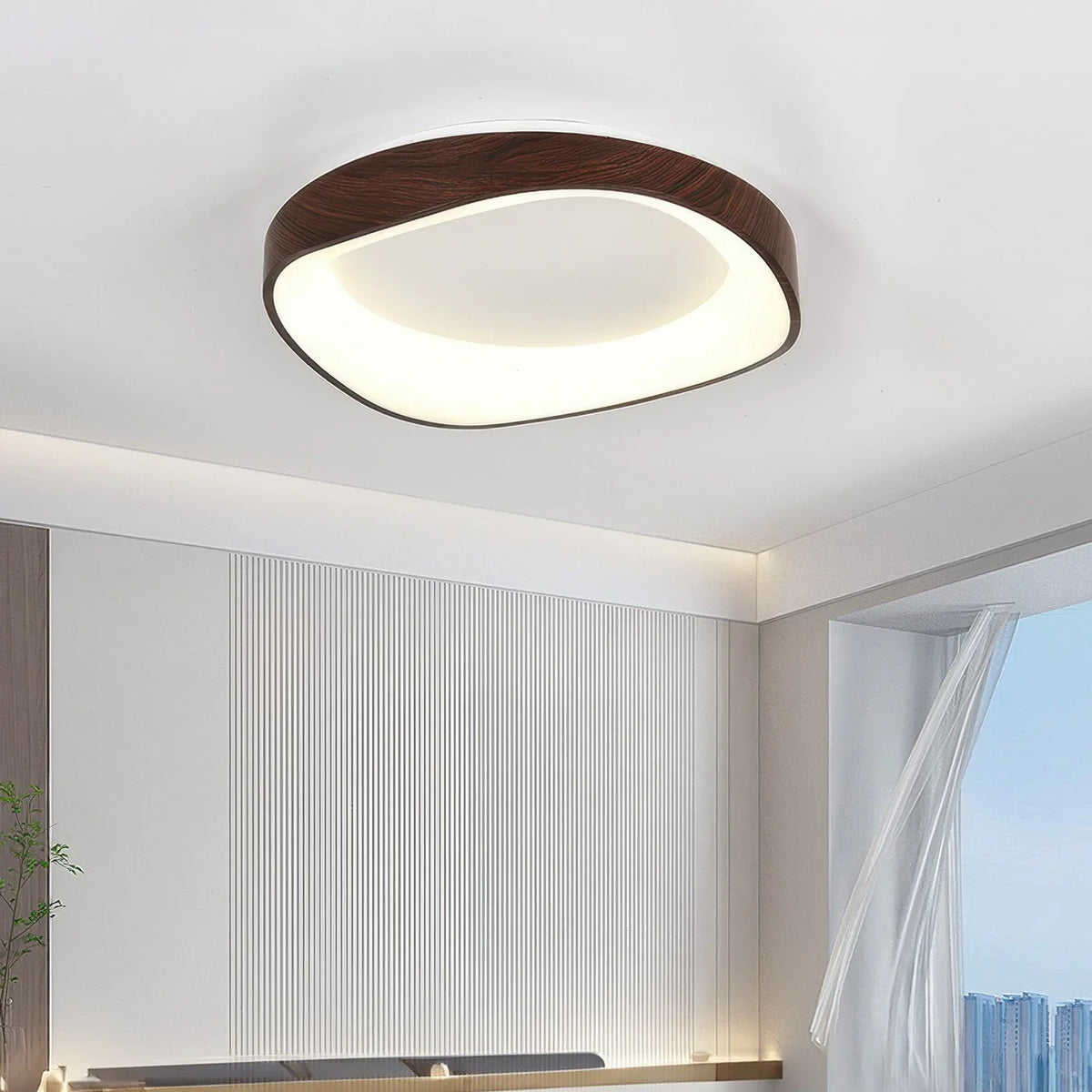 Penrose | LED Ceiling Light with Wood-Effect Trim