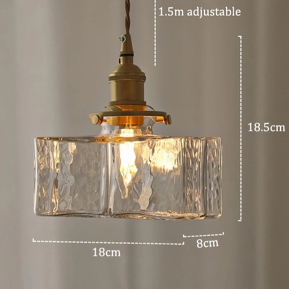 Eorl | Glass Pendant Light with Brass Fitting