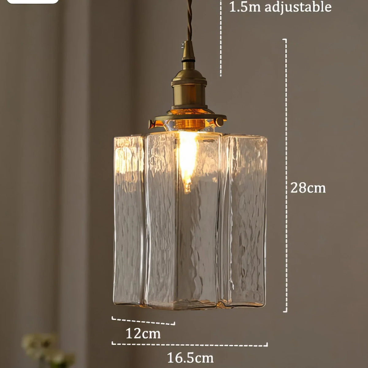 Eorl | Glass Pendant Light with Brass Fitting