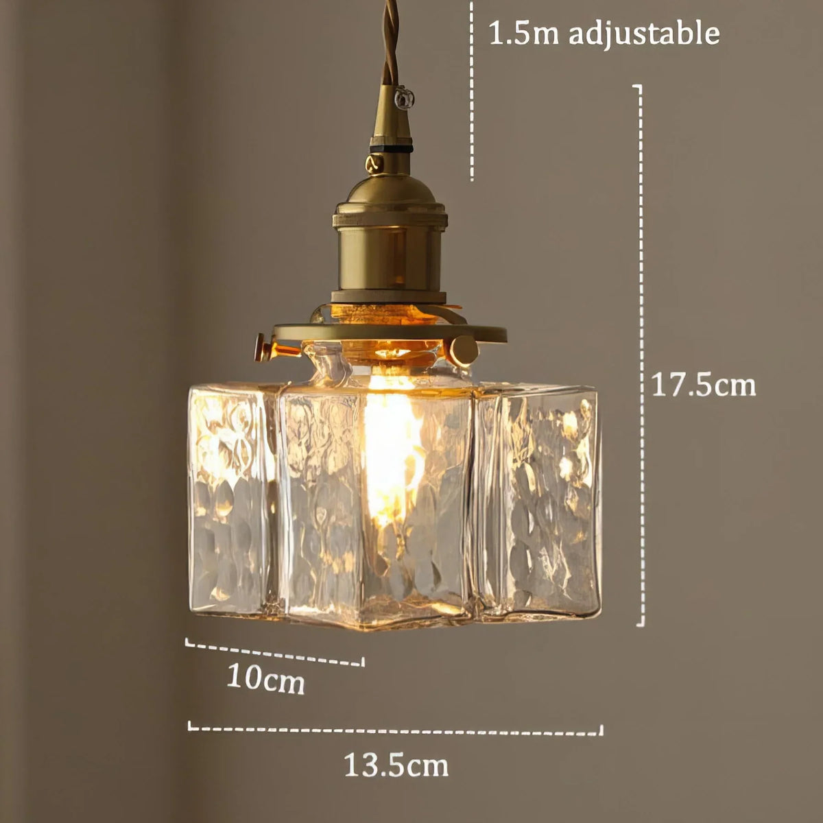 Eorl | Glass Pendant Light with Brass Fitting