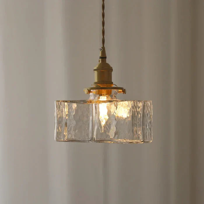 Eorl | Glass Pendant Light with Brass Fitting