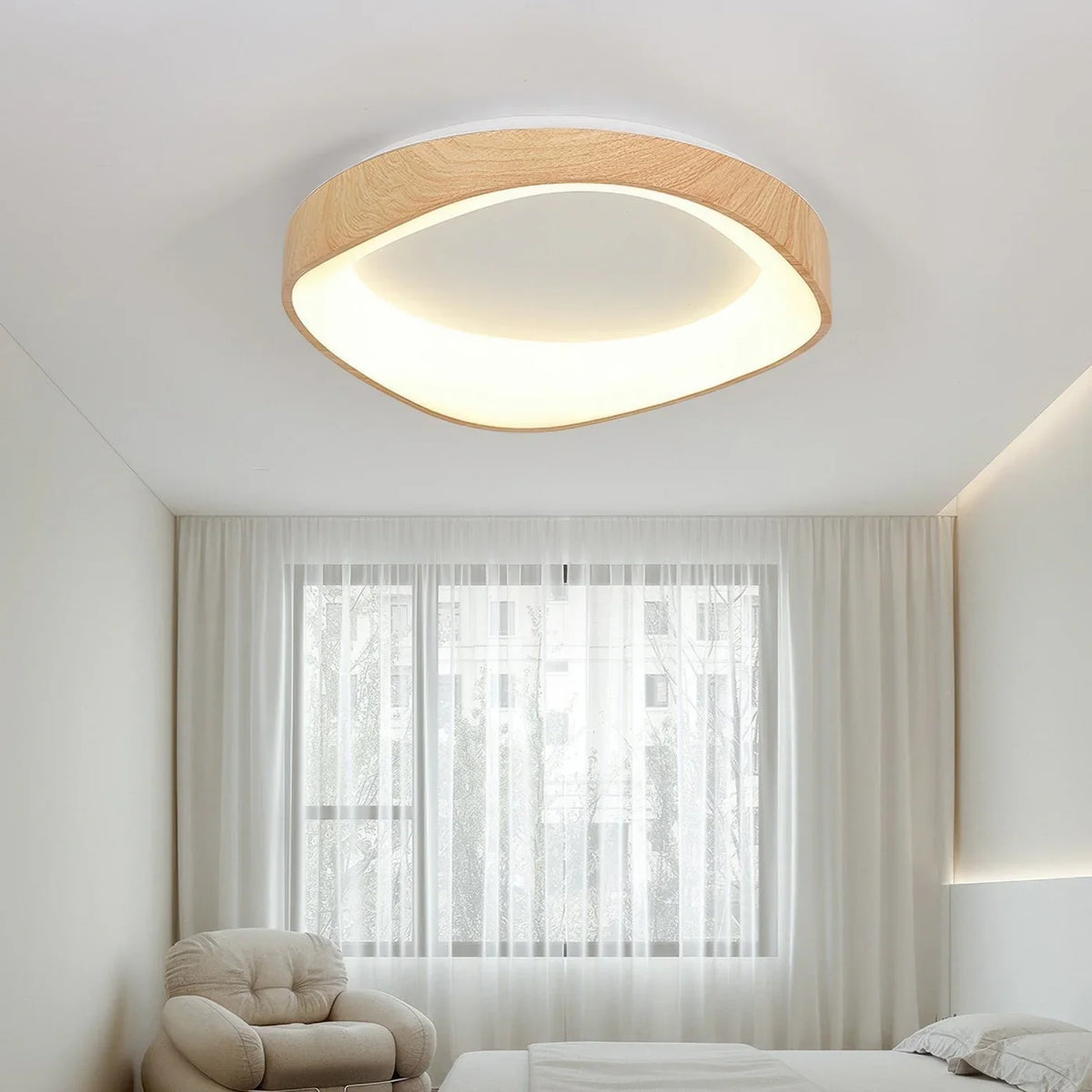 Penrose | LED Ceiling Light with Wood-Effect Trim
