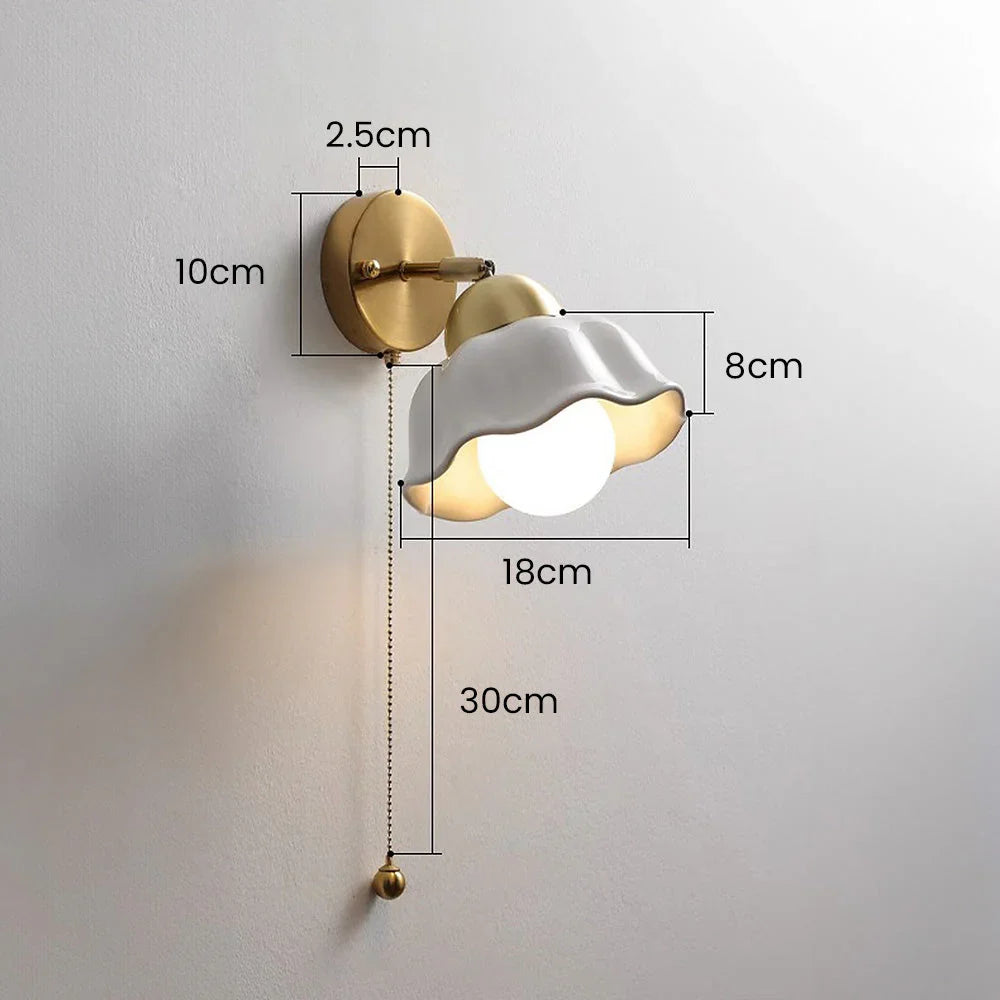 Rosamund | Wall Sconce with Wavy Shade and Pull Chain